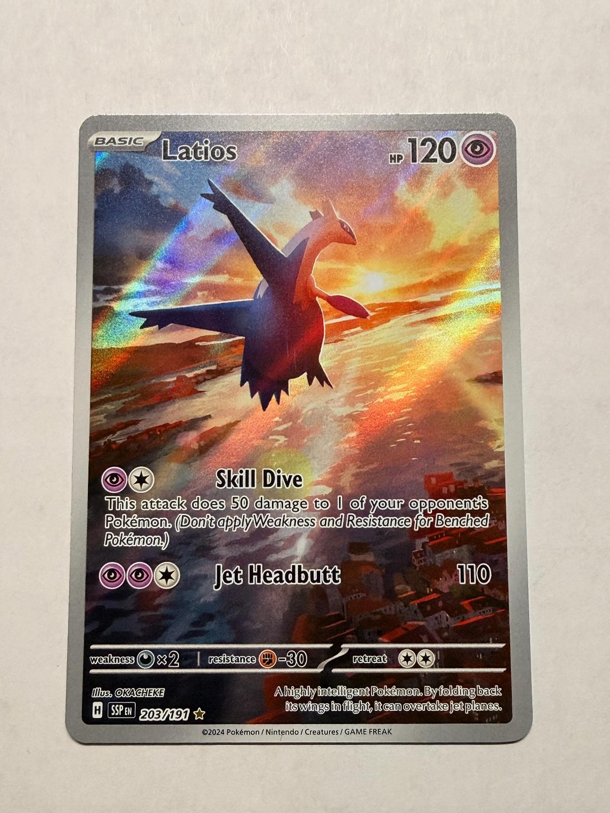 Latios 203/191 Illustration Rare Surging Sparks Pokemon Holo Near Mint