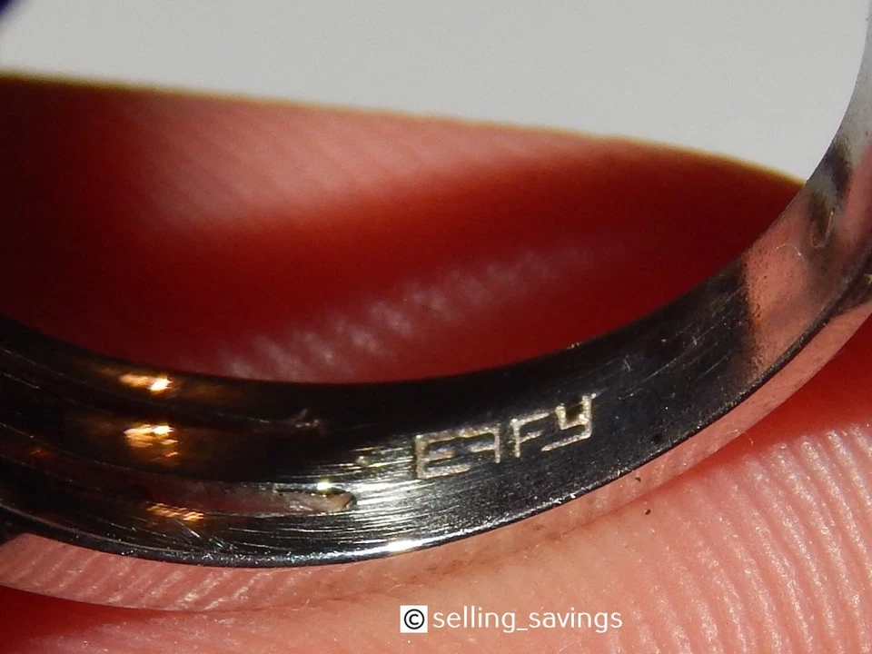 14K WHITE GOLD EFFY DIAMOND & RUBY 7/10 INCH WIDE FACE BYPASS RING SIZE 6.5 - Image 4 of 4