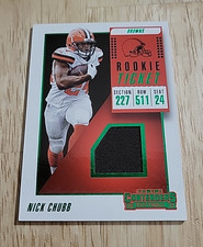 2018 Contenders NICK CHUBB Rookie Ticket Green Jersey #RTS-13 Rookie Browns SP
