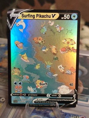 Pokemon Surfing Pikachu - Schiggy Bisasam Mauzi Pummeluff Fan Made Artikel 