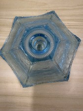 L. E. Smith Azure Ice Blue Single Candle Stic...