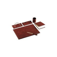 Set da scrivania classico Munari in similpelle bruciato 6 pezzi - 22028MU2300