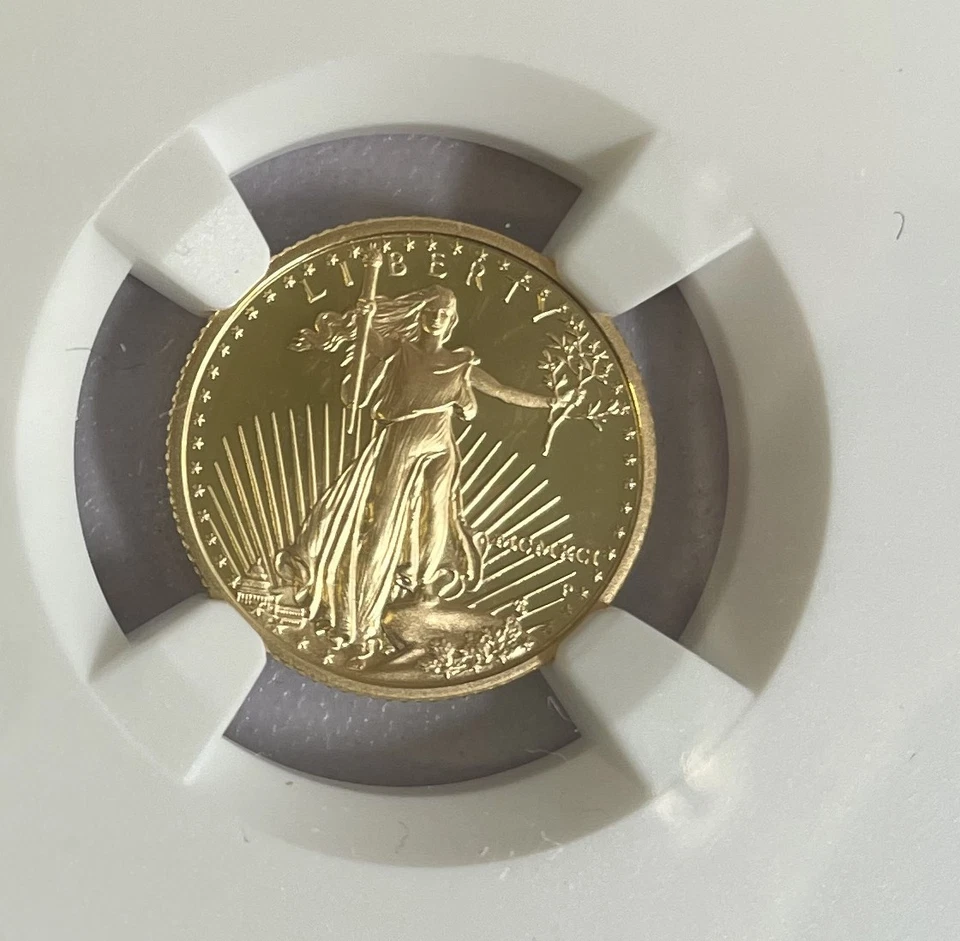 1991-P Gold Eagle 1/10 oz. $5 NGC PF70 Ultra Cameo. Free shipping. - Image 3 of 4