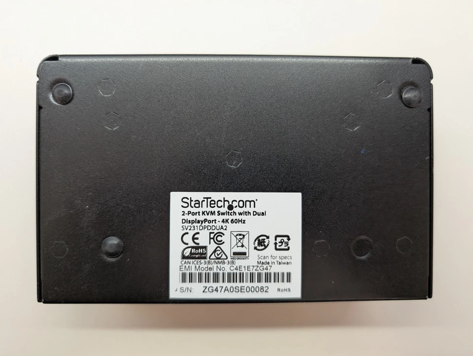 Startech SV231DPDDUA2 2 puertos DisplayPort conmutador KVM de doble monitor solo base 4K Foto 4 de 4