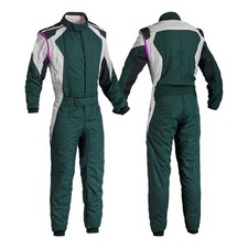 Go Kart Racing Suit Green White Cordura Karting Track Suit All Sizes S-4XL