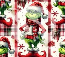 20oz Sublimation Tumbler Christmas Plaid Grinch Coffee Ready to Press Transfer