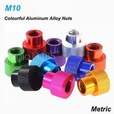 M10 Knurled Thumb Nut Colourful Aluminum Alloy Through Hole Steps Hand Turn Nuts