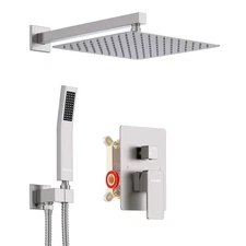 KOJOX Shower System with High Pressure 12 Inch Rainfall Shower Head, Handheld...