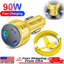 90W Super Fast Car Charger Type-C Adapter For Samsung Galaxy S26 Ultra S25 Fold5