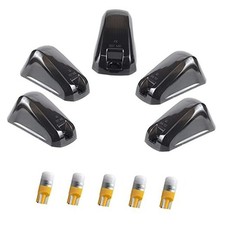 5 PCS Smoke Roof Cab Marker Lights Lens with Amber LED Smoke Lens  Amber LED