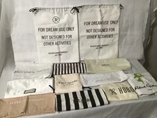 assorted drawstring designer dust bags, lot of 12