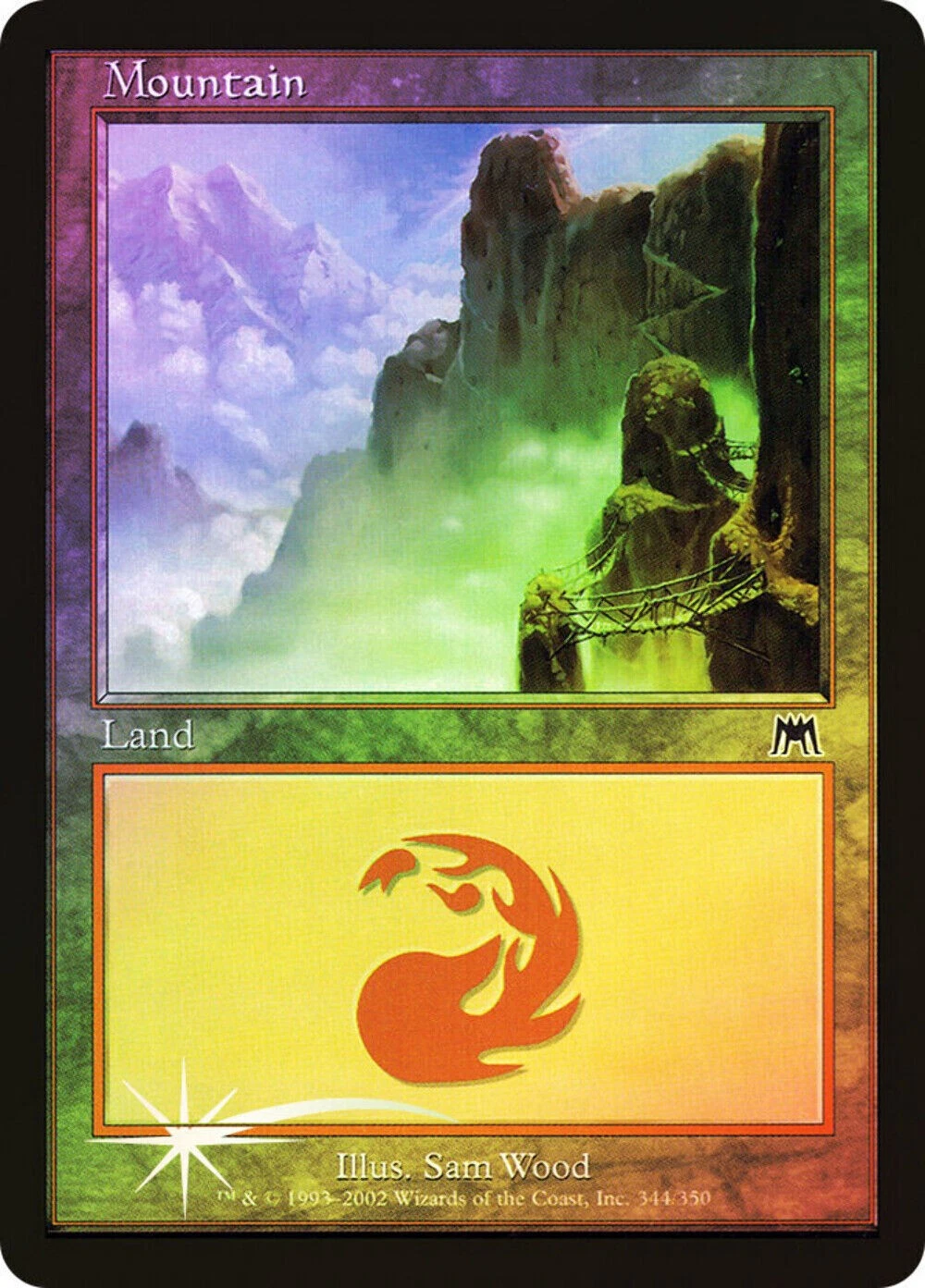 MTG magic cards 1x Mountain (344) - Foil Onslaught NM-Mint, English