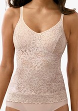 BALI Lace N Smooth Rosewood Firm Control Shaping Cami Tank Top Women M 2XL 3XL