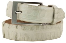 Kids Off White Western Cowboy Belt Crocodile Skin Cinto Rancho Size 24, 26, 28