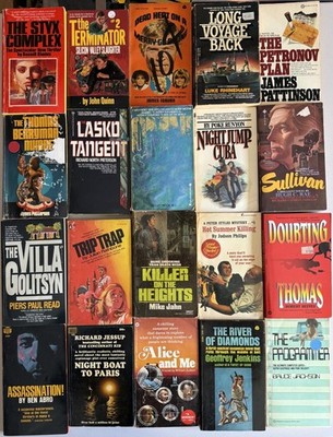 lot of 20 VINTAGE PAPERBACKS - action thriller espionage suspense mystery