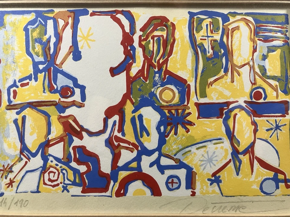 Lithographie de Pascal DECREME (1965) - Art Abstrait Linselles Avray 114/190 ex - Photo 1/4