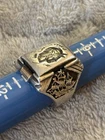 Vtg RARE Viking Ship Silver Silver Ring ROMAN Soldier Ring 10k Gold Heavy S 10.5