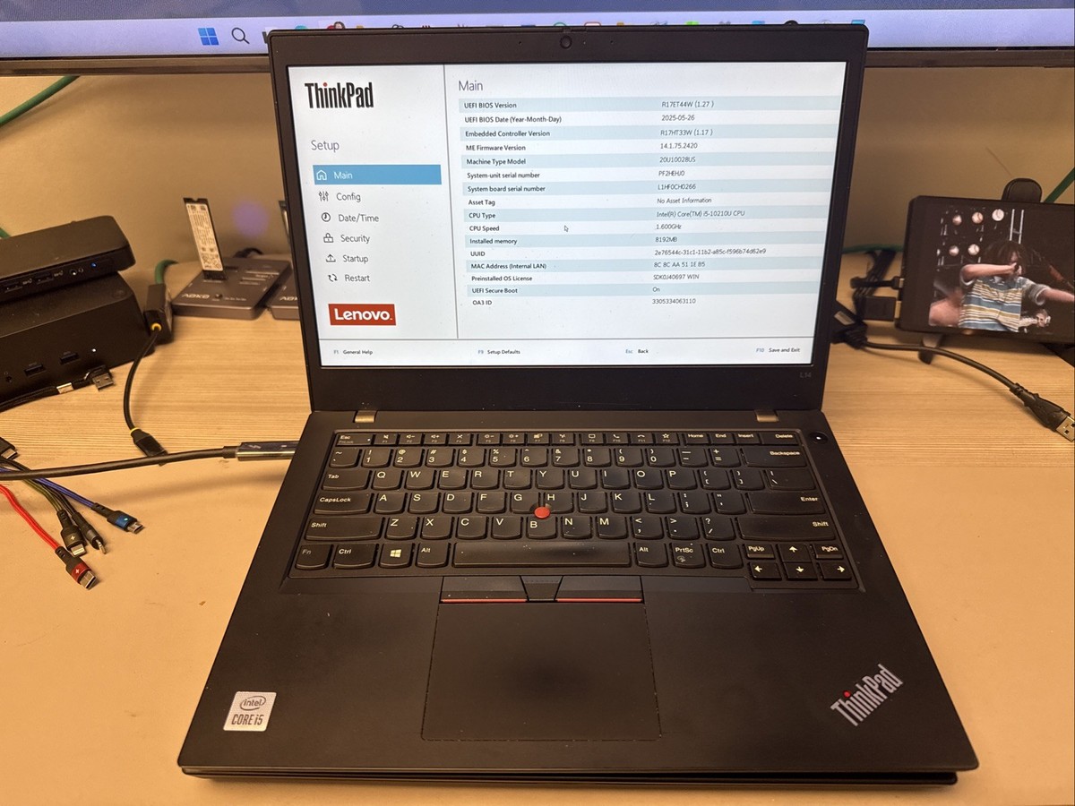 Lenovo ThinkPad L14 Laptop Lot Intel Core i5-10210U – 8GB RAM 