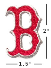 Boston Red Sox Letter B Hat Logo Embroidered (IRON ON) Quality Small RED Patch