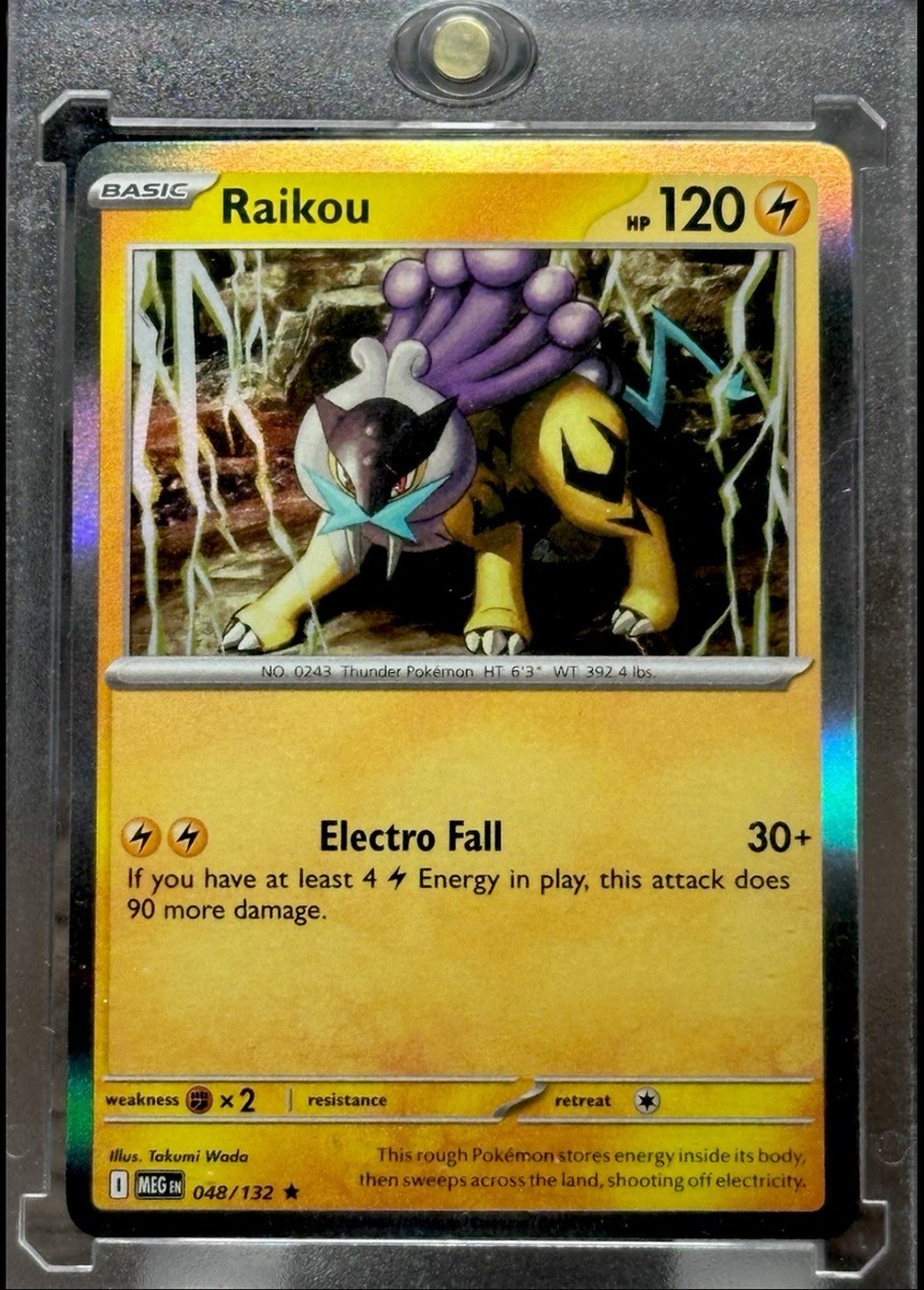 pokemon card raikou Raikou RARE HOLO FOIL REFRACTOR POKÉMON TRADING CARD TCG ELECTRIC Legendary  Mint