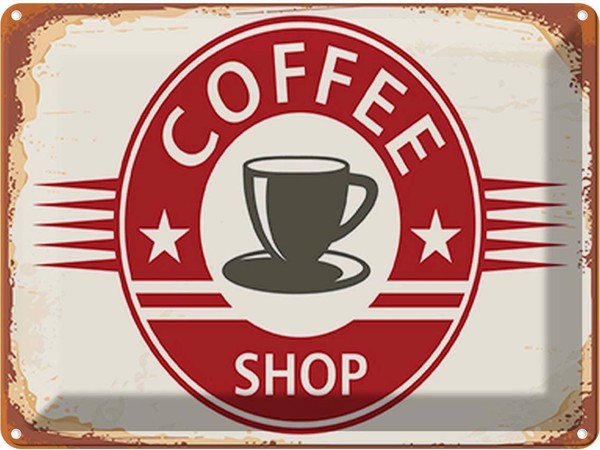 Blechschild 30X40 Cm Coffee Shop Kaffee Tasse Essen Trinken Deko Geschenk Metall-image