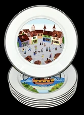 Villeroy & Boch Set Of 6 Design Naif Different Pattern 10-1/2" Dinner Plates