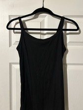 Women's Black Sleeveless Tank Top Camisole Solid Regular Size