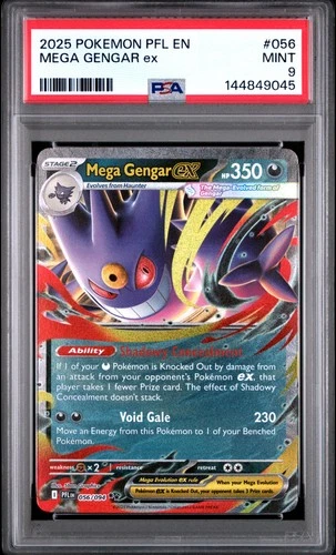 2025 POKEMON PFL EN-PHANTASMAL FLAMES #056 MEGA GENGAR EX PSA 9