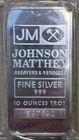 Johnson Matthey 10 oz Silver Bar