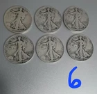 lot of 6 walking liberty half dollars