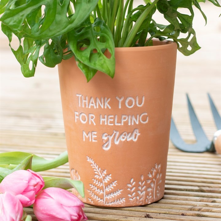 Thank You For Helping Me Grow Terracotta Plant Pot. Teacher Gift. Thank You Gift