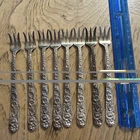 S. Kirk & Son Set of 8 Sterling Repousse 5 3/8" Cocktail, Seafood, Oyster Forks