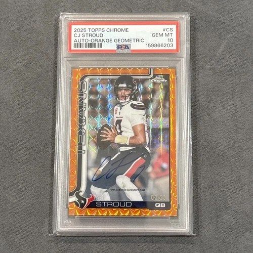 2025 Topps Chrome CJ Stroud Chrome Autographs (PSA 10)