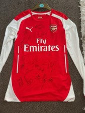 Match worn authentic 2014/15 signed long sleeve Arsenal shirt
