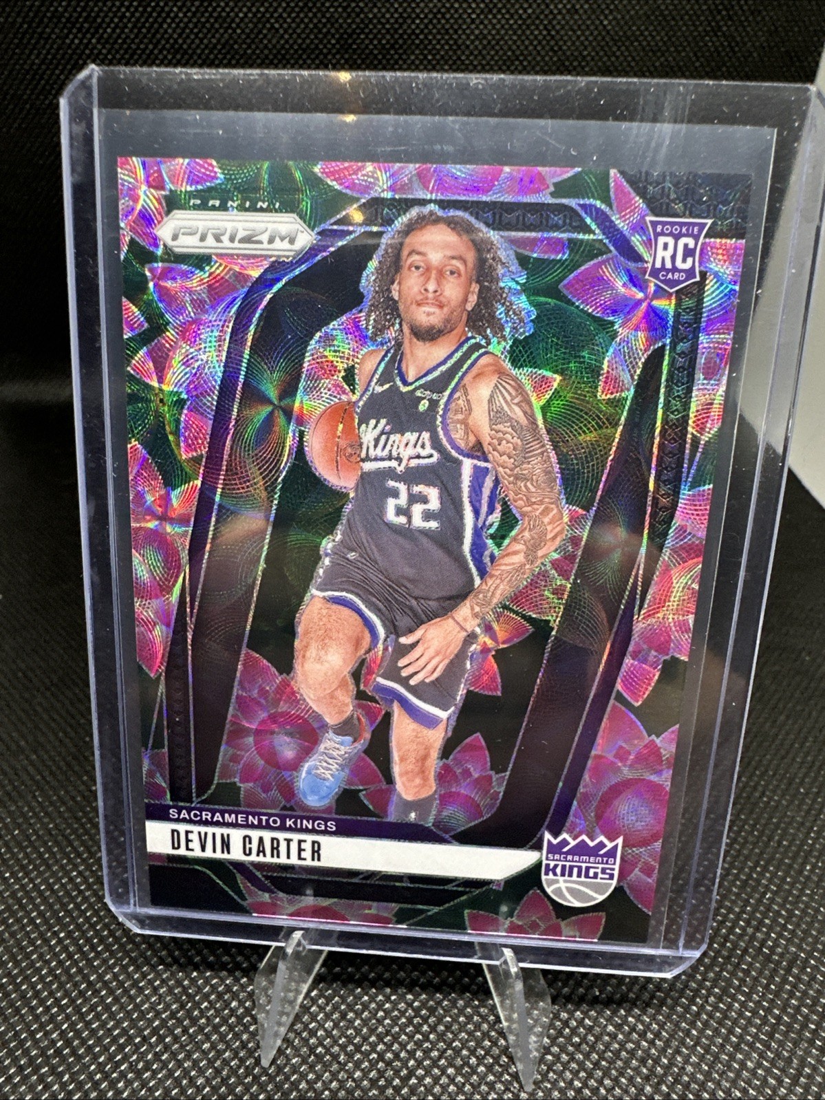 2024-25 Panini Prizm Devin Carter #231 Lotus Flower /18 Rookie RC Kings
