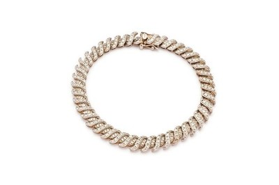Ross Simons Sterling Silver 925 Diamond Tennis Bracelet 7.5''