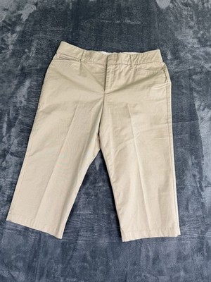 Gloria Vanderbilt Beige Capri Pants Size 12P Womens Cropped Chino Style