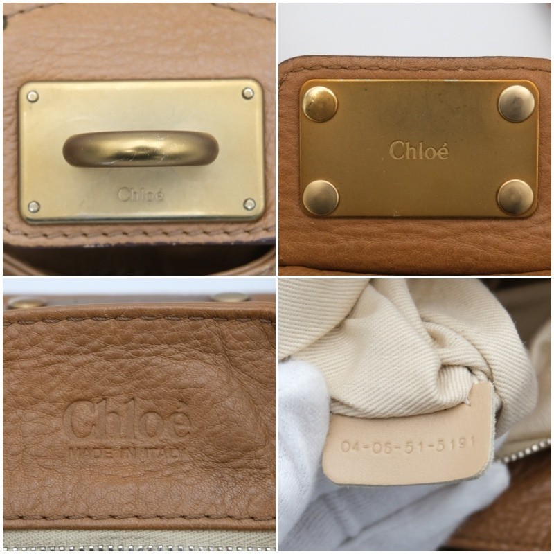 Chloe Paddington Tan Camel Brown Leather Y2K Shoulder Handbag w