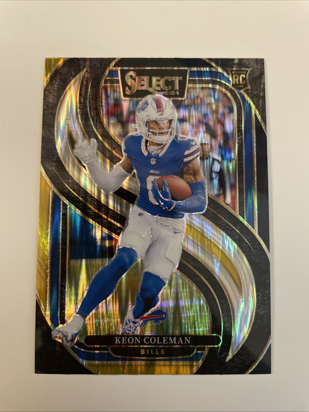 2024 Panini Select - Premier Level Keon Coleman #153 Black & Gold Shock Prizm