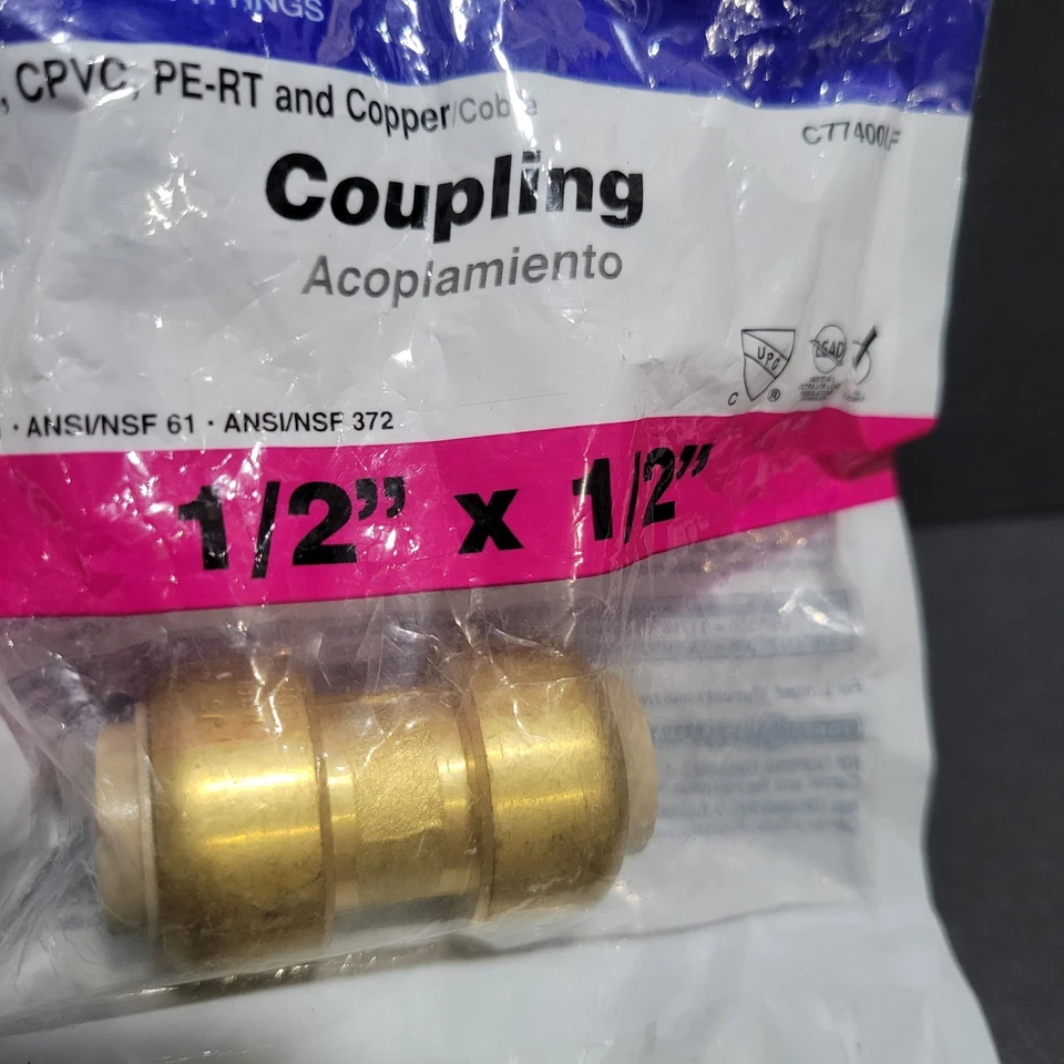 PlumBite JonesStephen C77400LF 1/2" X 1/2" Push To Connect Coupling - Image 3 of 4