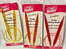 Susan Bates Crystalites Circular Knitting Needles 3 Pack Sizes 11-13 &15