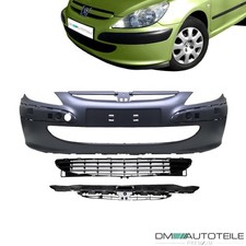 SET Peugeot 307 Stoßstange vorne ohne SRA bj.01-05 + Gitter unten + Kühlergrill