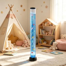 4ft Sensory Bubble Fish Tube Lamp, Aquarium Night Light with 16 Colors  Remote