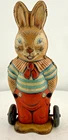 Vintage J Chein Tin Metal Toy Easter Bunny Peter Rabbit Without Wheelbarrow Cart