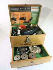 Vintage WORKING "Ronson Magnetic Roto-Shine" Shoeshine Box   Refinished