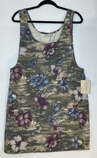 Vintage Stampede Floral Overall Denim Jumper Dress Size M Pockets Grunge 90s NWT