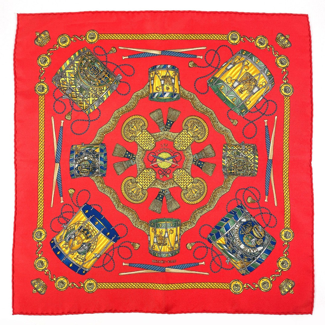 Hermes Petit Carre Les Tambours Silk Scarf
