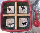 4 PART RELISH DISH BY SONOMA " HAPPY TRAILS " RODEO & COWBOY THEME WITH SPOON ! — photo 8