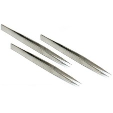 3 Stainless Steel Tweezers Jewelers Watchmaker Watch Clock Jewelry Repair Tool