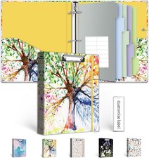 Mini 3 Ring Binder 1 Inch 5.5"x8.5" Paper Small Three Ring Binders W/